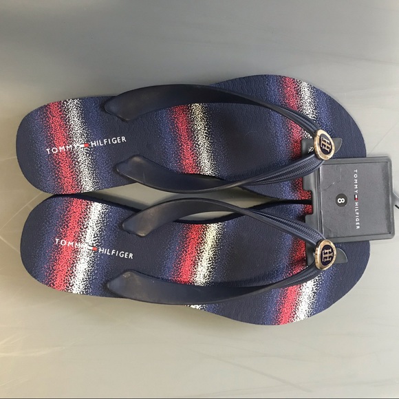 tommy hilfiger red flip flops